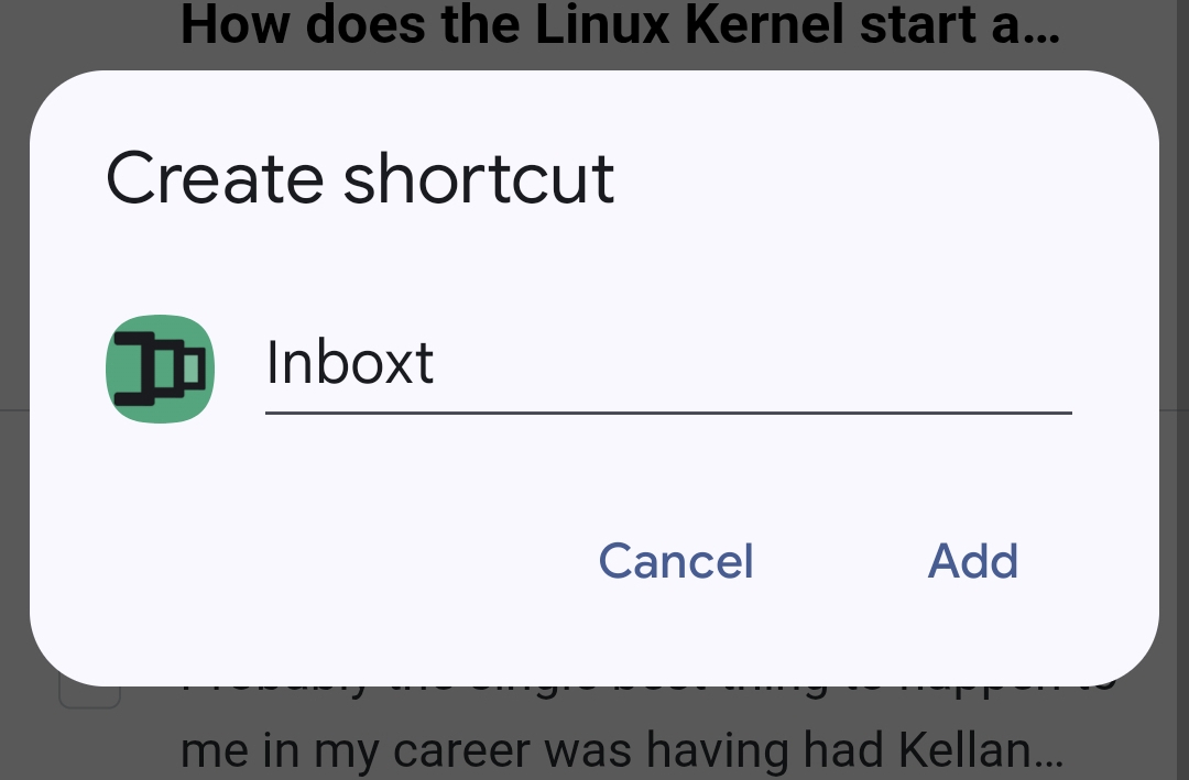 Inboxt installed as a Progressive Web App